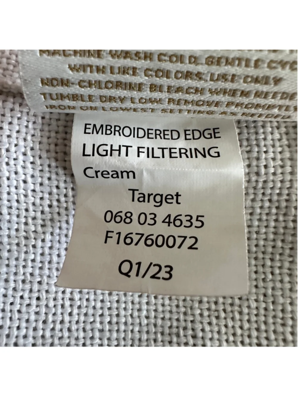 Threshold Light Filtering Curtain Panels 54x84 Cream Embroidered Edge Set of 2